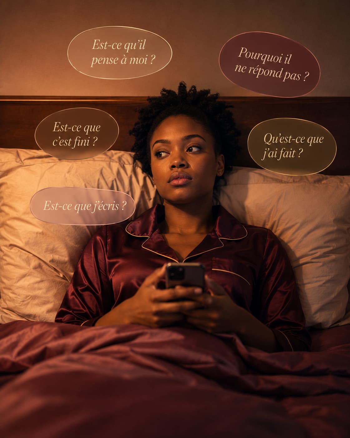 Femme en pleine réflexion sur son parcours